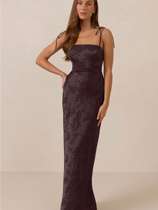 Park & Fifth Dresses & Skirts - Park & Fifth Dark Chocolate Jacquard Tie-Strap Maxi Dress